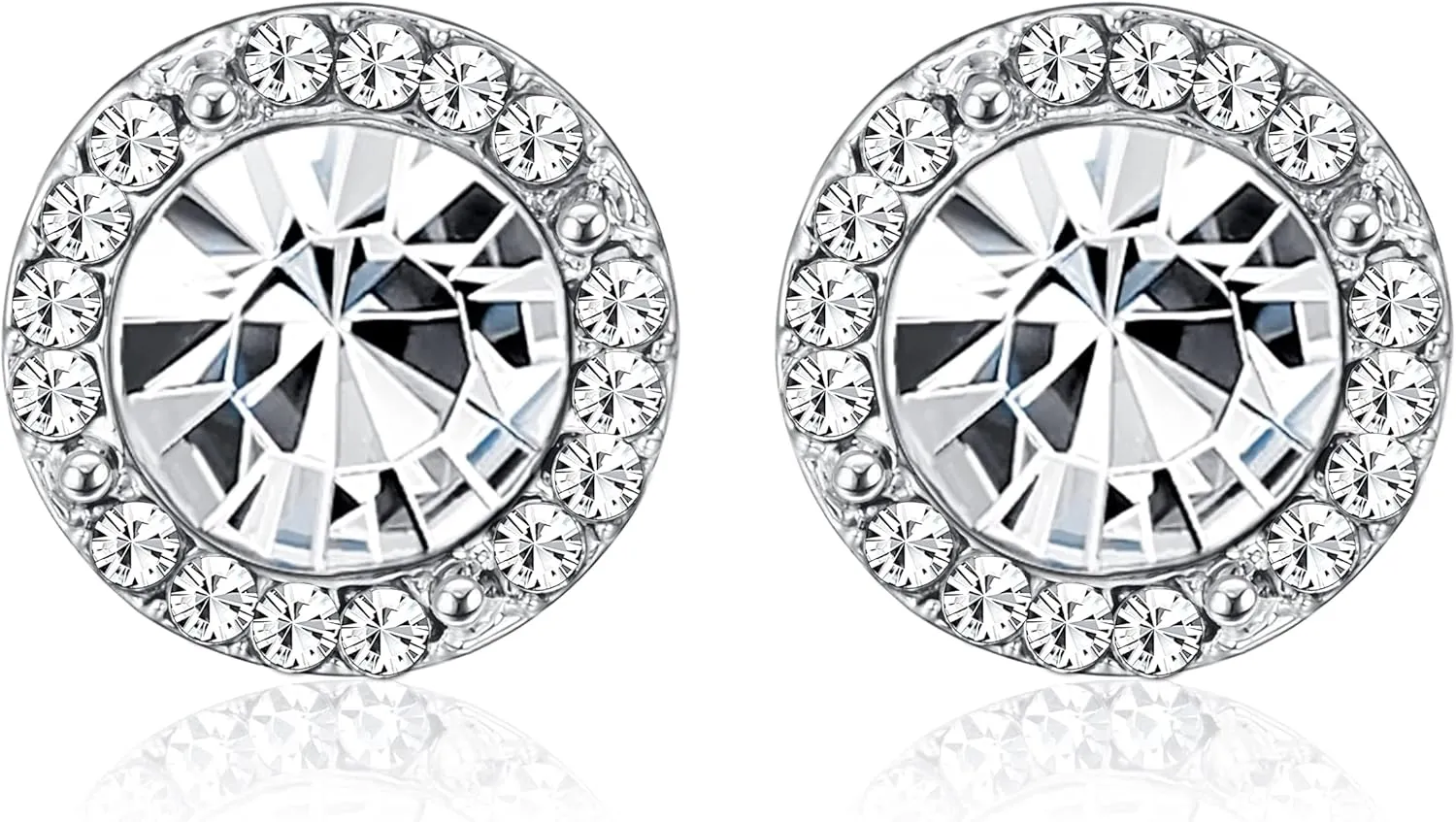 THUNARAZ Elegant Clip on Earrings for Women Crystal Wedding Earrings Clip on Rhinestone Formal Earrings for Brides Bridesmaids Non Pierced Jewelry
