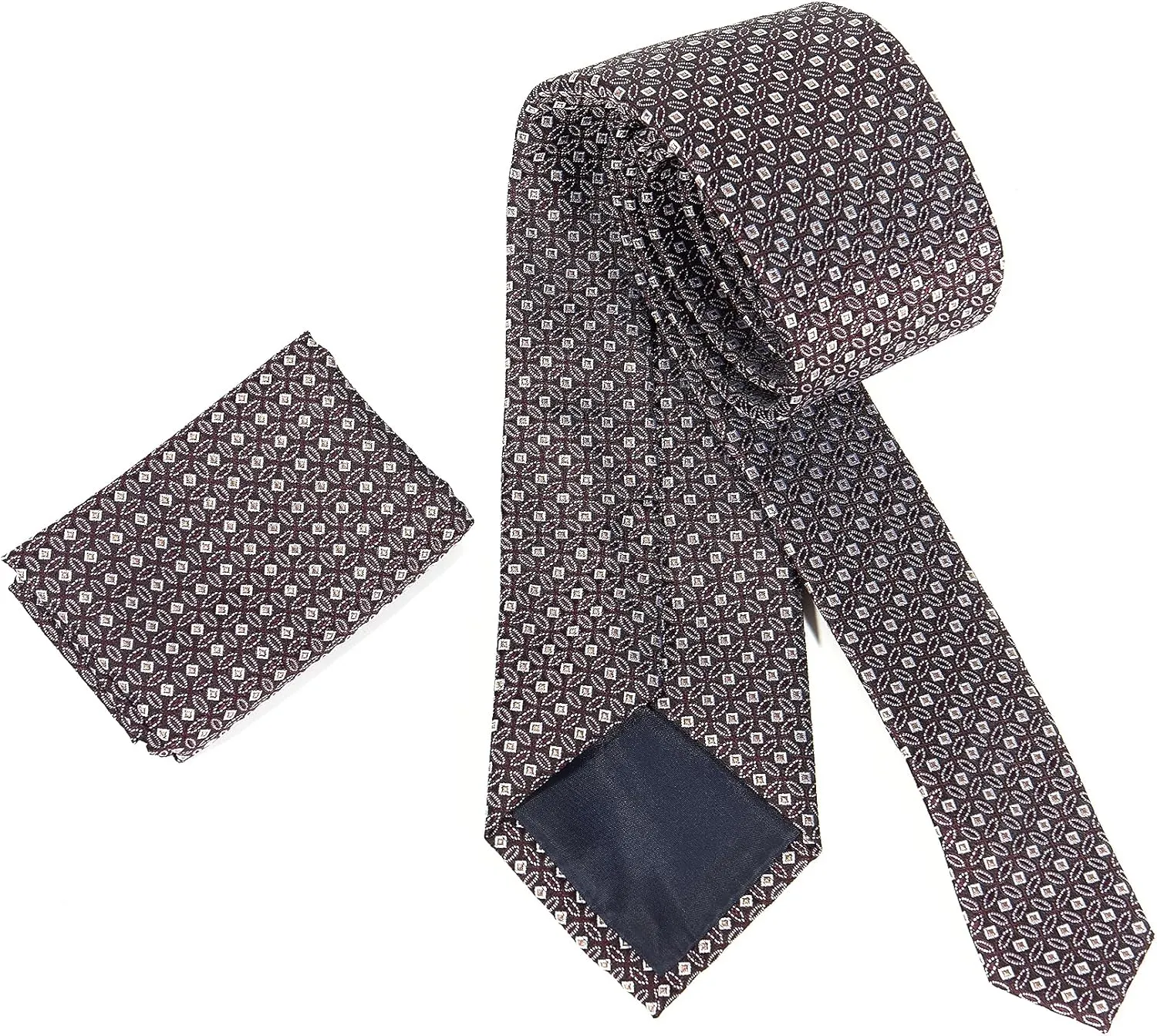 Ties for Men Set with Pocket Square Cufflink and Tie Clip | Necktie Handkerchief in Gift Box for Wedding and Business