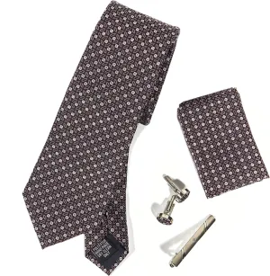 Ties for Men Set with Pocket Square Cufflink and Tie Clip | Necktie Handkerchief in Gift Box for Wedding and Business