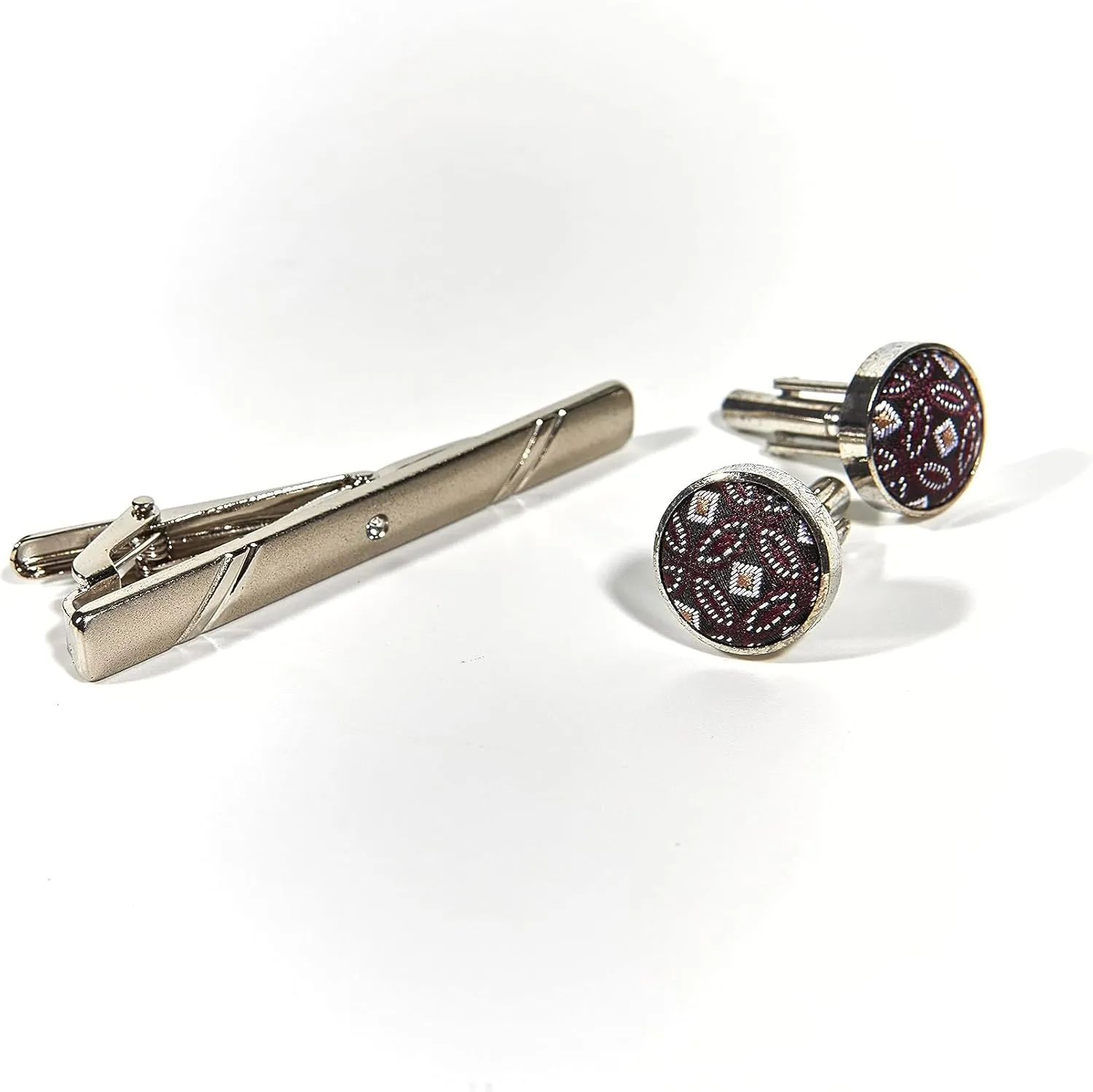 Ties for Men Set with Pocket Square Cufflink and Tie Clip | Necktie Handkerchief in Gift Box for Wedding and Business