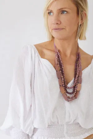 Timber Bead Necklace - Hanalei - Purple