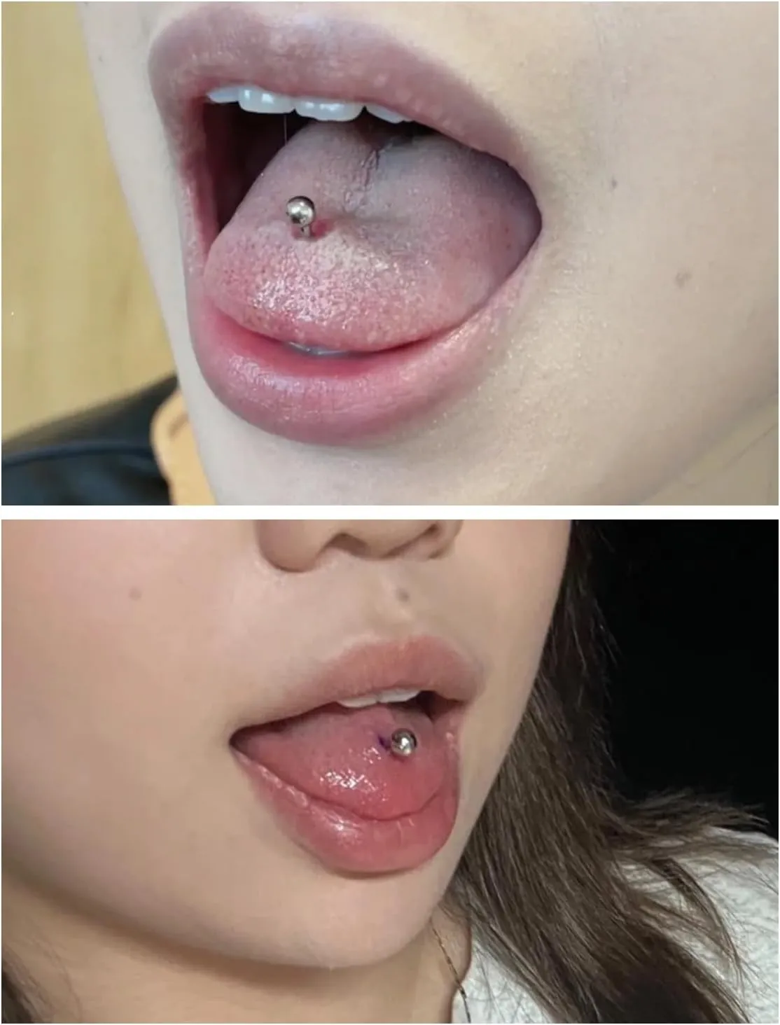 Tongue Rings Surgical Steel Tongue Piercing Jewelry 14G Nipple Piercing Jewelry for Women Men Straight Barbell Bar Tongue Rings 6mm Balls
