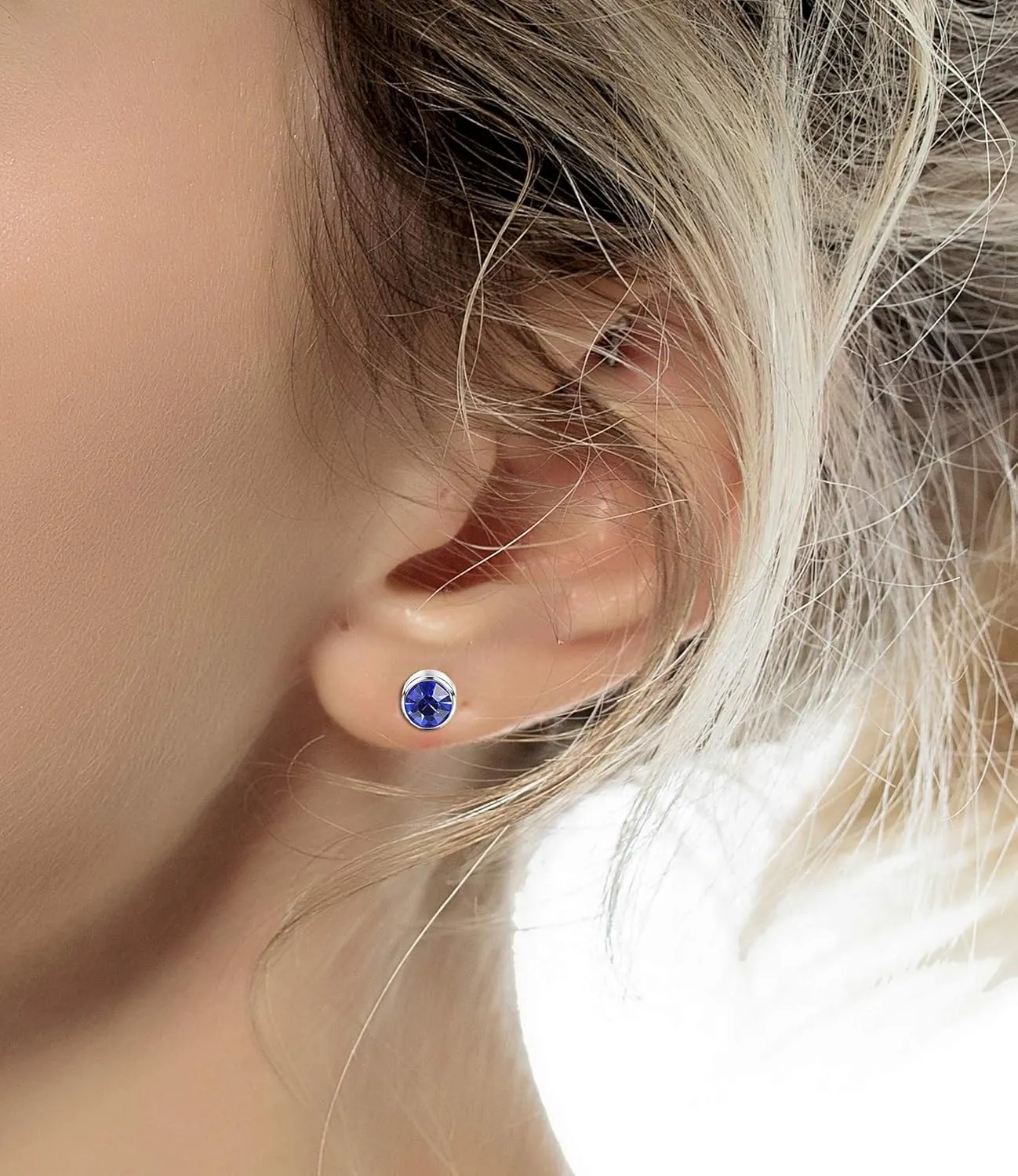 Tornito 7-14 Pairs Stainless Steel CZ Stud Earrings for Women Multicolor Cubic Zirconia Cartilage Helix Earrings Set Screwback 4MM