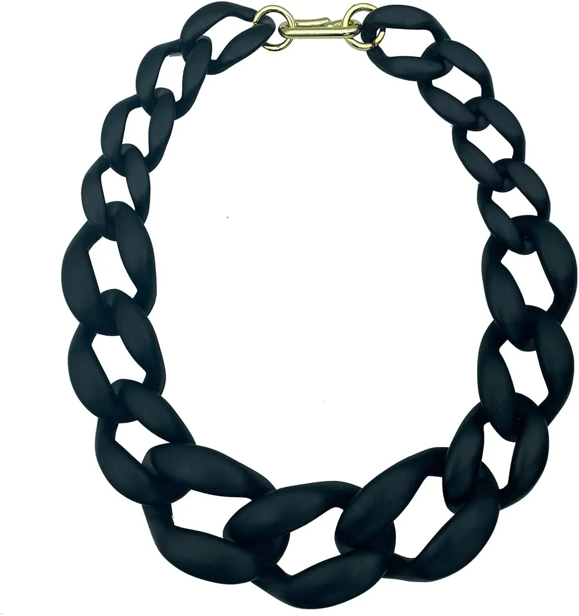 Trendy Chunky Chain Link Choker Necklace for Women,Statement Big Collar Acrylic Beads Necklace Large Fashion Necklace Vintage Punk Boho Fashion Necklace Resin Light weight Handmade Jewelry