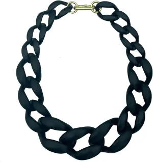 Trendy Chunky Chain Link Choker Necklace for Women,Statement Big Collar Acrylic Beads Necklace Large Fashion Necklace Vintage Punk Boho Fashion Necklace Resin Light weight Handmade Jewelry