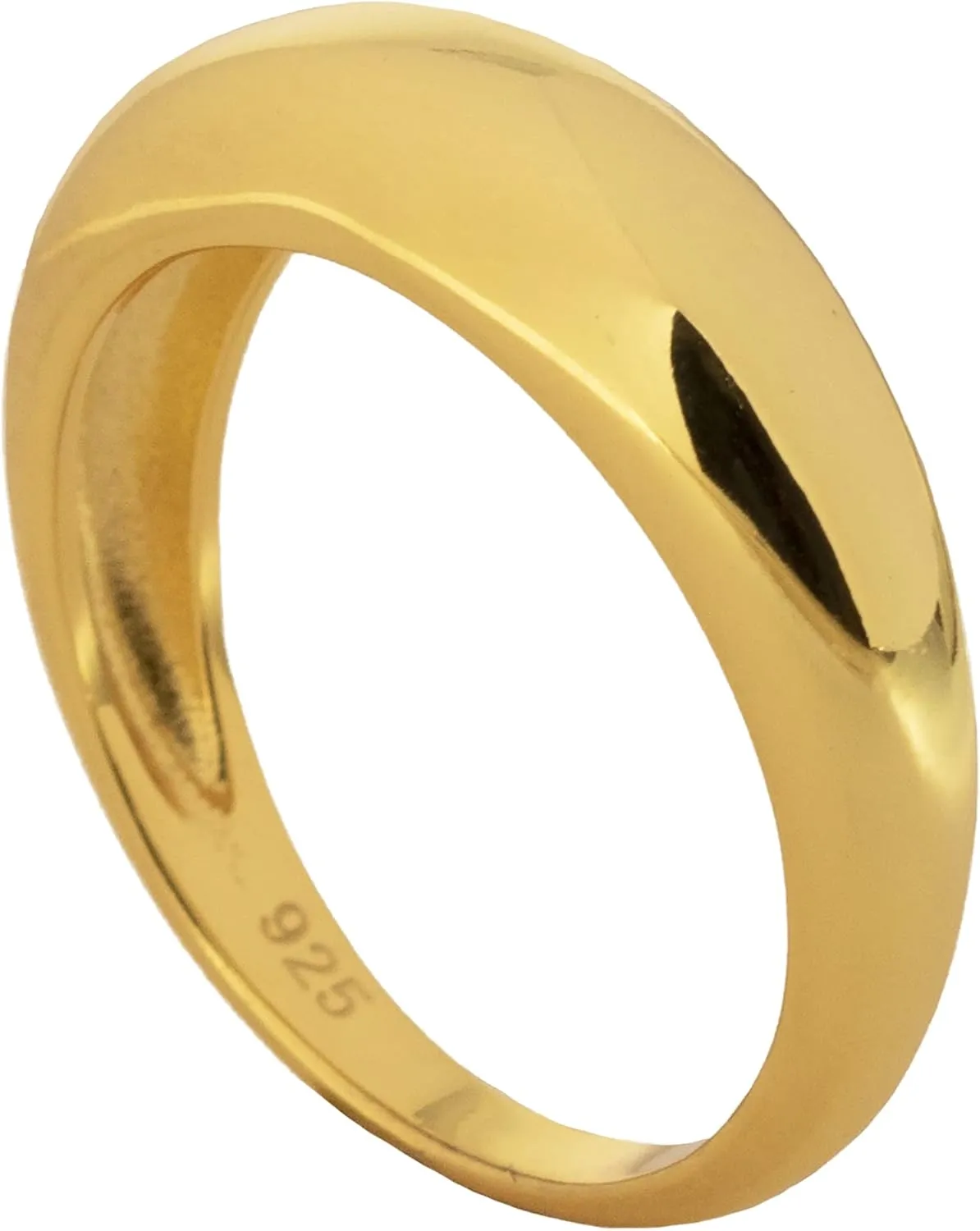 trium jewelry Unisex Statement Dome Ring for Women and Men - 925 Sterling silver - 18k Gold - Couple Rings