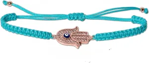 Unisex Handmade Braided Rope Lucky String Bracelet with Hamsa Evil Eye Charm - Adjustable Couple Bracelets for Peace and Protection - Women's Jewelry