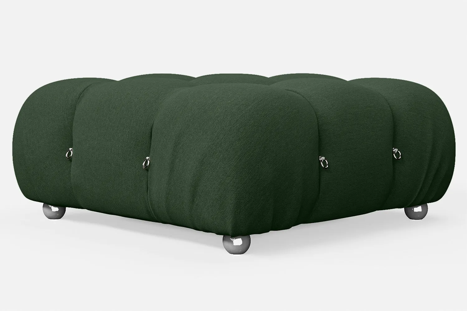 Varese Ottoman Forest Green Linen Fabric Large