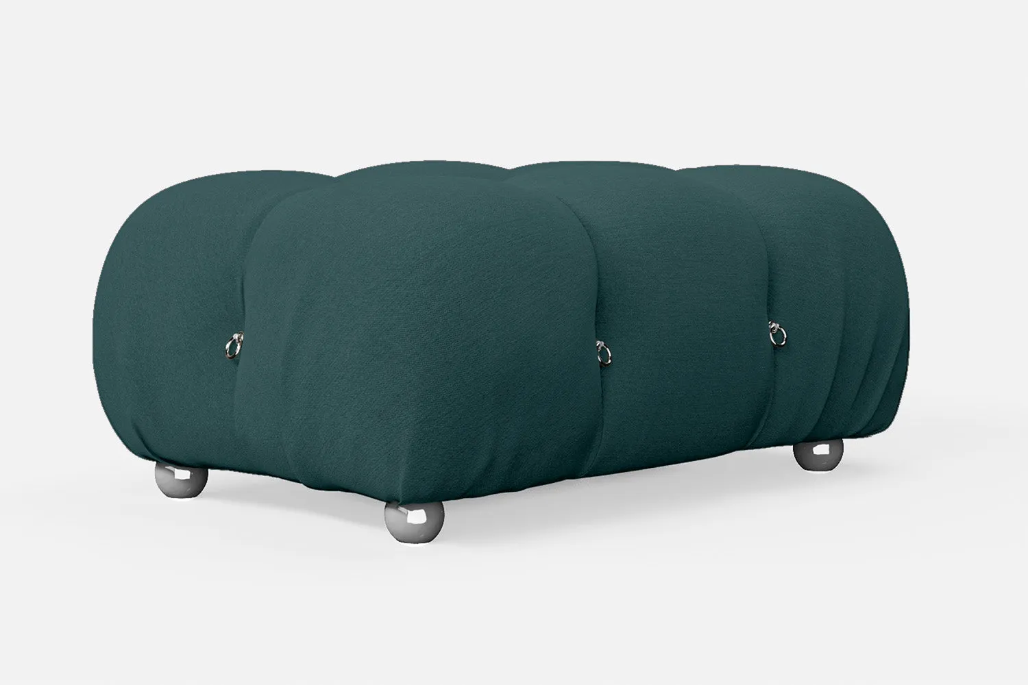 Varese Ottoman Teal Linen Fabric Small