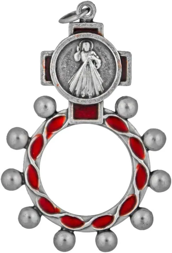 Venerare 2" Traditional Rosary Ring | 6 Dual Holy Subjects | Prayer Accessories | Catholic Gift for Confirmation | Christian Home Goods
