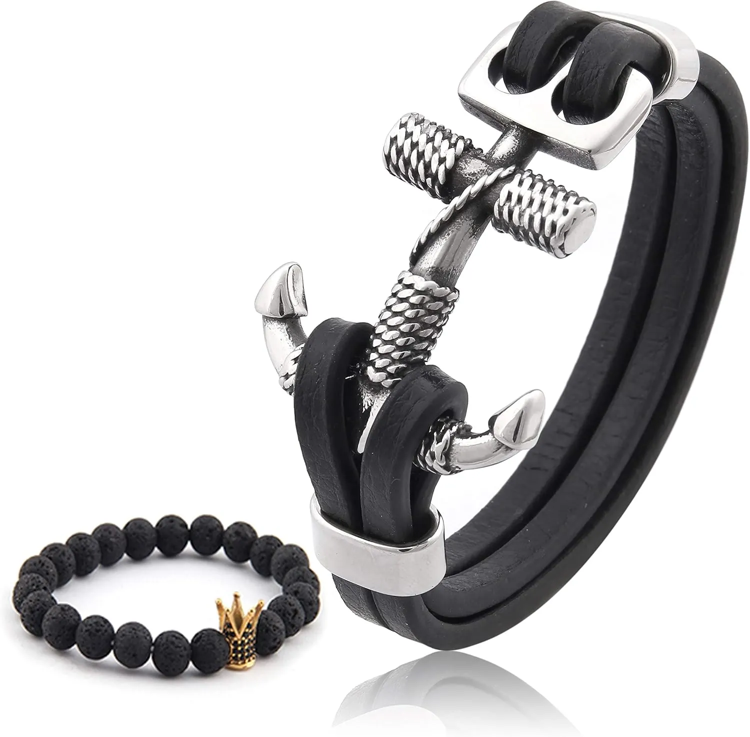Viking Mjolnir Thor Hammer Necklace Pendant with Wolf Byzantine King Chain Mixed Gold Stainless Steel Norse Viking Jewelry Men