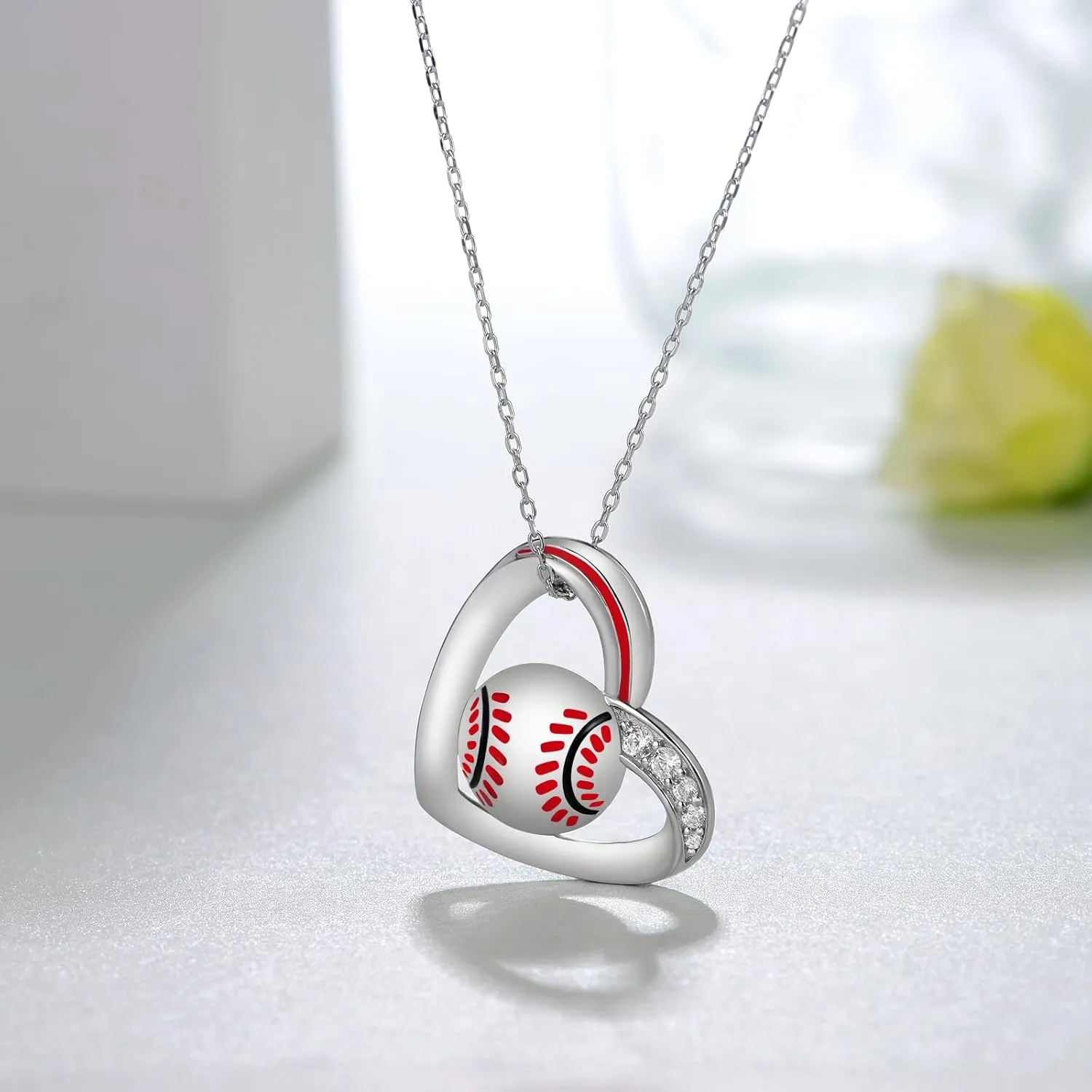 Volleyball/Tennis Racket/Baseball/Golf/Soccer/Football/Softball/Basketball/Hockey/Pickleball Necklace 925 Sterling Sliver Sport Necklace for Women Sport Jewelry Gifts for Daughter Girls Sports Fans