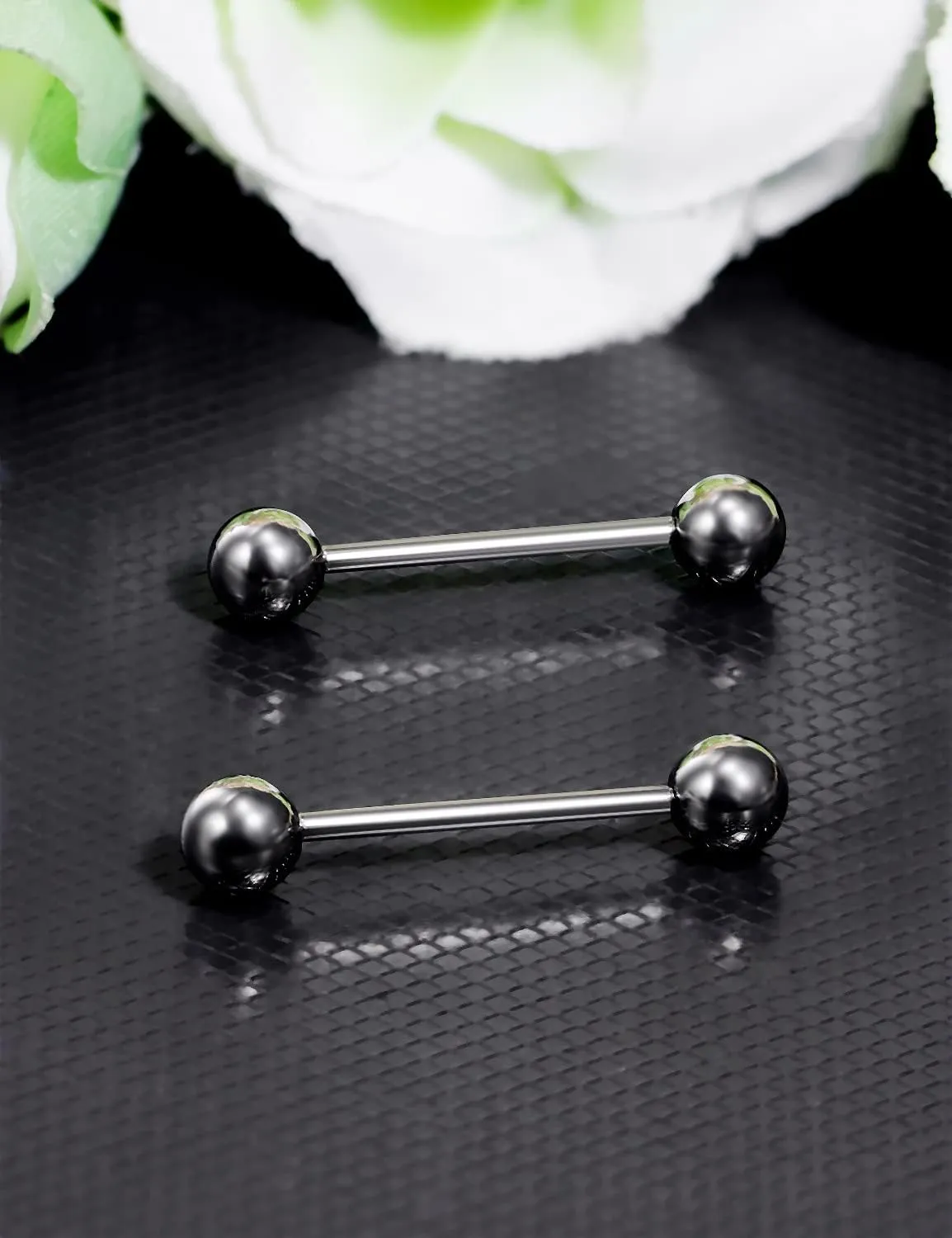 Vsnnsns 14G 16G Internally Threaded ASTM F136 Titanium Tongue Rings Nipple Piercing Jewelry Straight Barbell Tongue Rings Nipple Piercing Jewelry for Women Men 14 Gauge 16 Gauge 12MM 14MM 16MM
