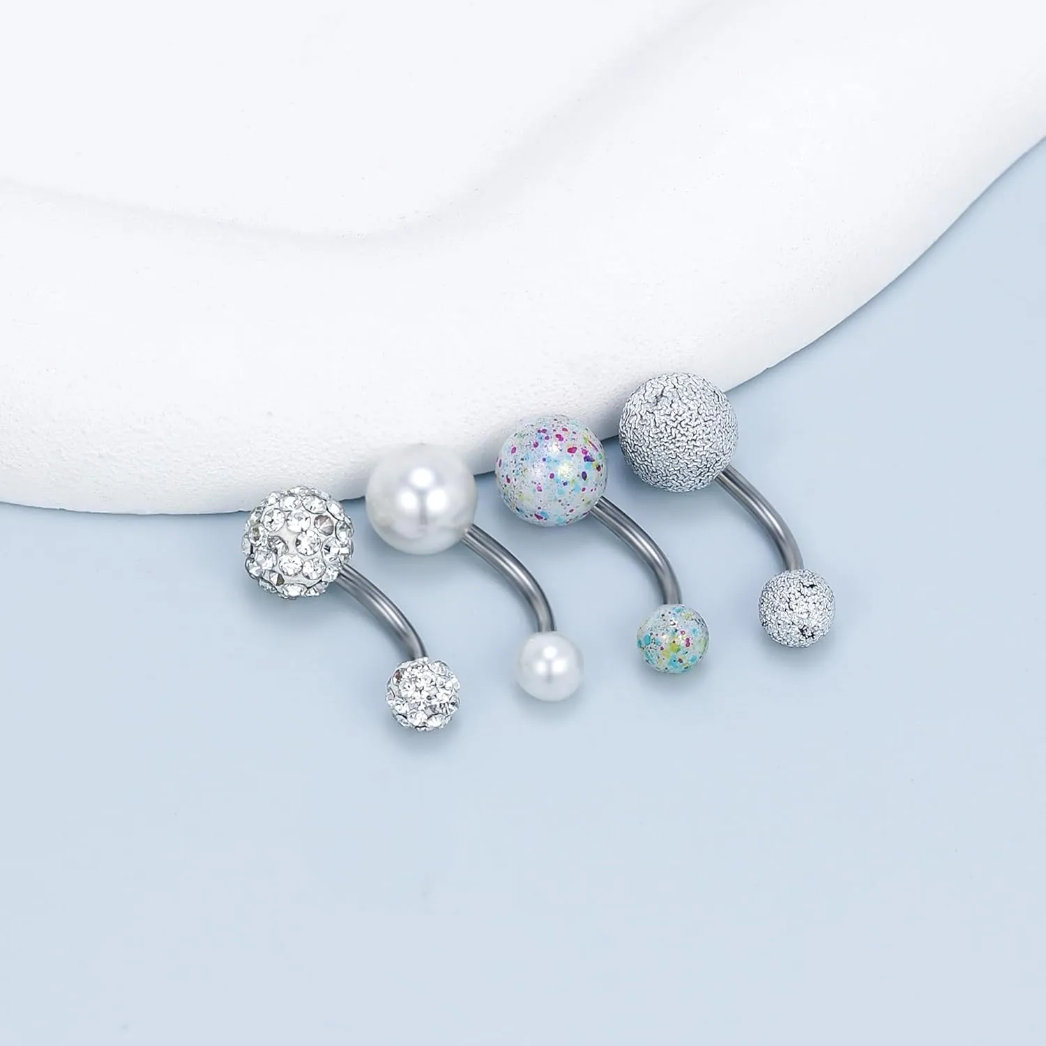 Vsnnsns 14G Dangle Belly Button Ring Piercing Jewelry 316L Stainless Surgical Steel Heart Flower CZ Reverse Navel Rings Dangling Belly Button Ring Piercing Jewelry for Women 14 Gauge Hypoallergenic