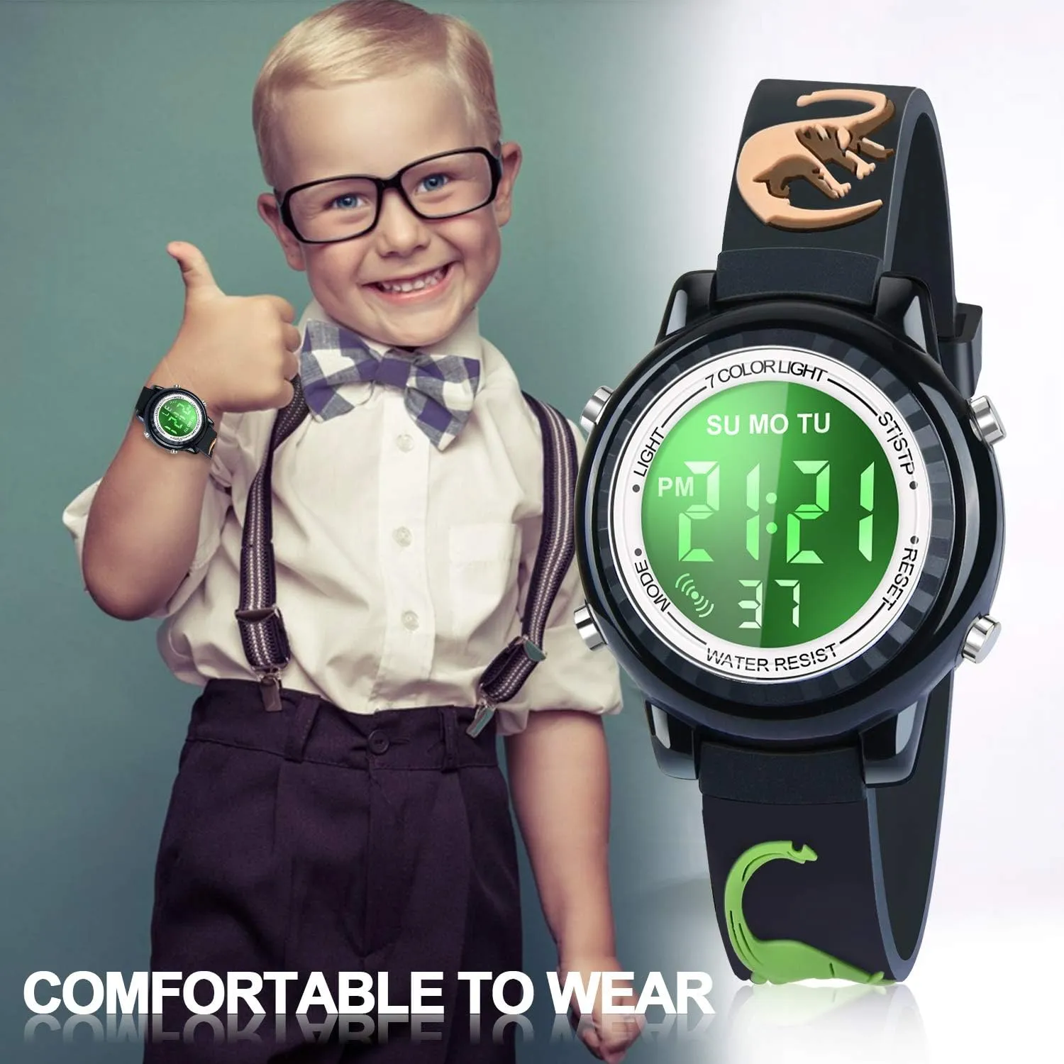 Waterproof LED Kids Watches with Alarm - Kids Toys Gifts for Girls Age 3-10