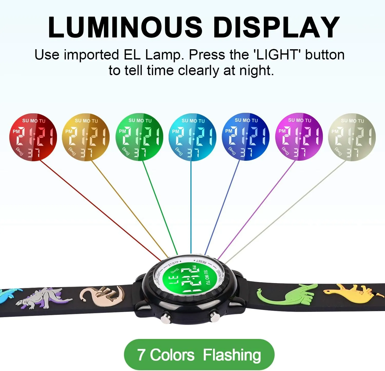 Waterproof LED Kids Watches with Alarm - Kids Toys Gifts for Girls Age 3-10