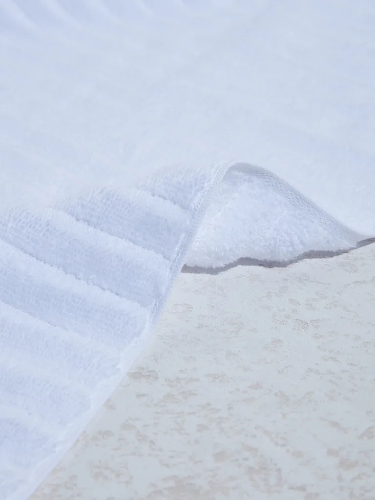Westside Home White Self-Striped Luxe Hand Towel