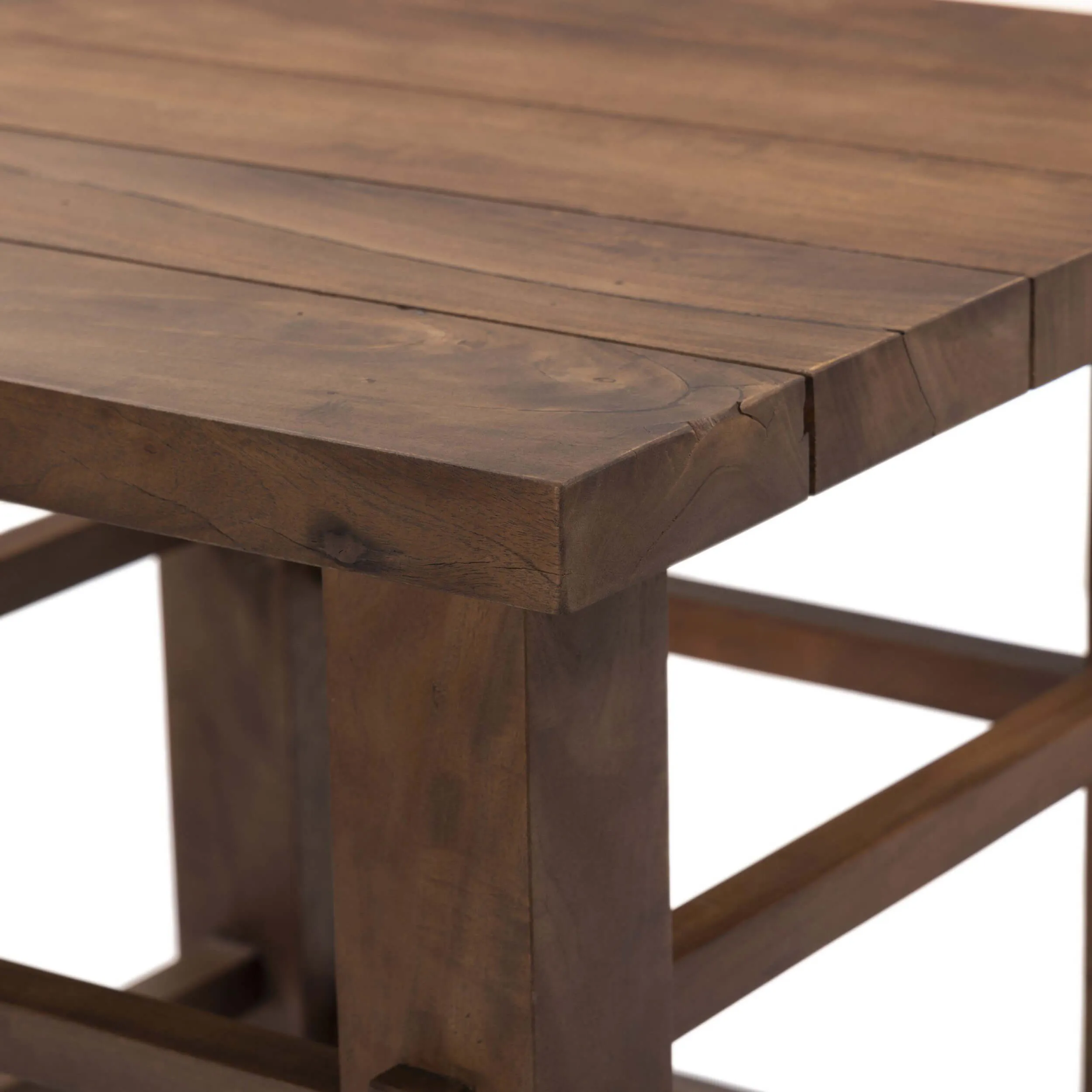 Wide Plank End Table, Warm Brown