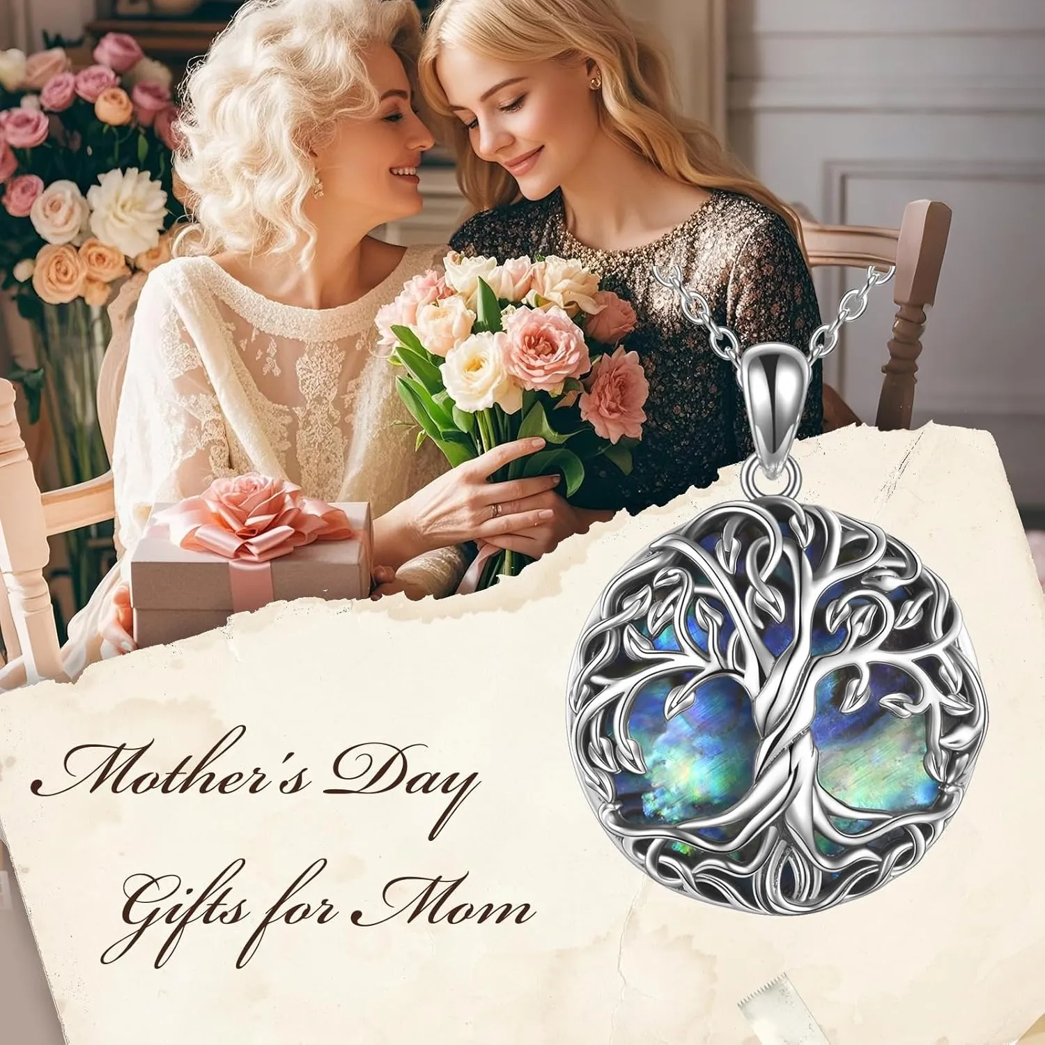 WINNICACA Mothers Day Gifts for Mom Tree of Life Necklace 925 Sterling Silver Family Tree Necklace Dainty Pendant Irish Jewelry Birthday Gifts for Women Mom Wife Grandma