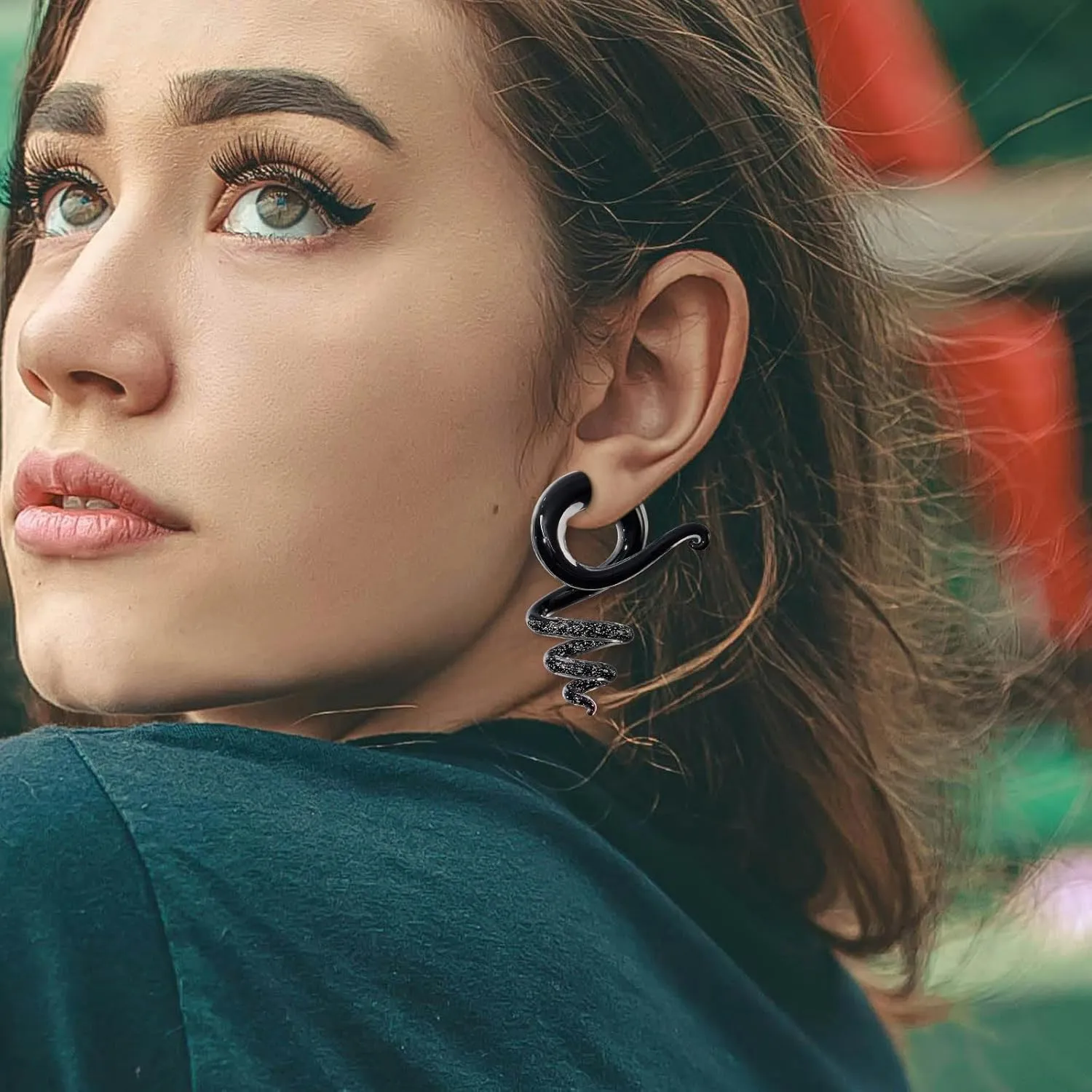 YOFANST 2pcs Glass Tapers Multi-Colors Spiral Plugs Piercing Ear Gauges Flesh Tunnel 4G-1/2 inch 5-12MM