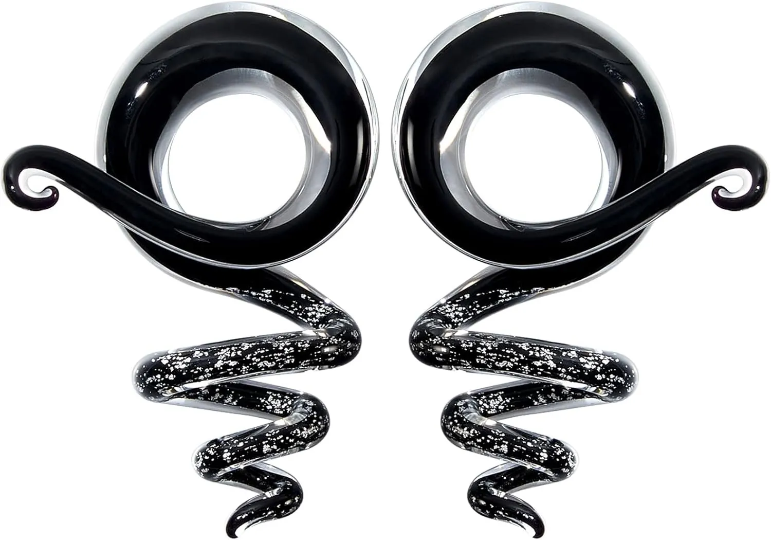 YOFANST 2pcs Glass Tapers Multi-Colors Spiral Plugs Piercing Ear Gauges Flesh Tunnel 4G-1/2 inch 5-12MM