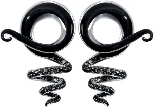 YOFANST 2pcs Glass Tapers Multi-Colors Spiral Plugs Piercing Ear Gauges Flesh Tunnel 4G-1/2 inch 5-12MM